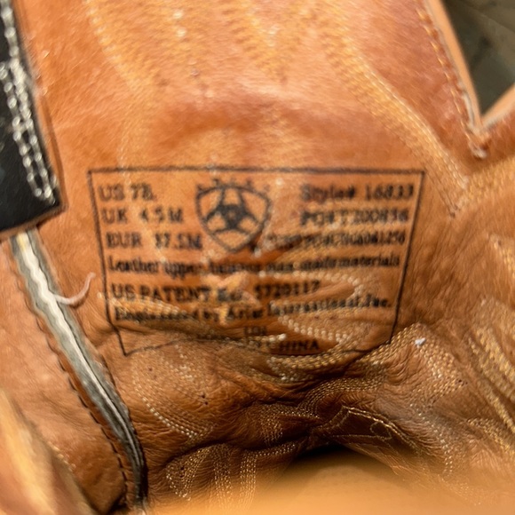 Ariat Pro Baby Ostrich leather cowboy boots. Women’s size 7 cognac green - Picture 8 of 12